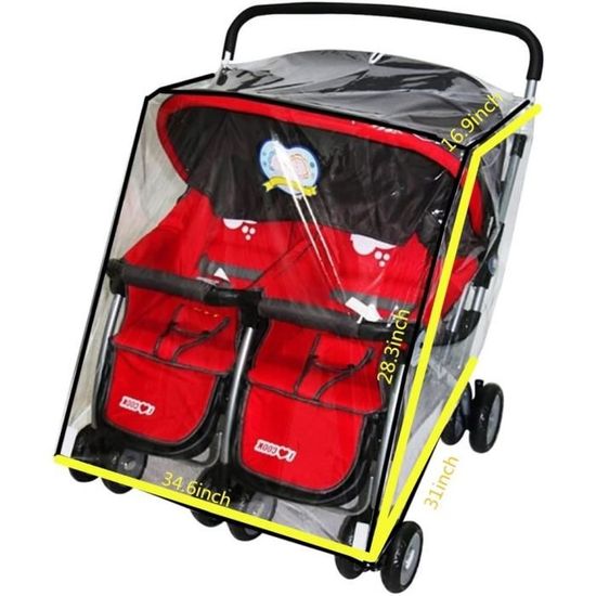 Habillage pluie poussette double cote a cote deals