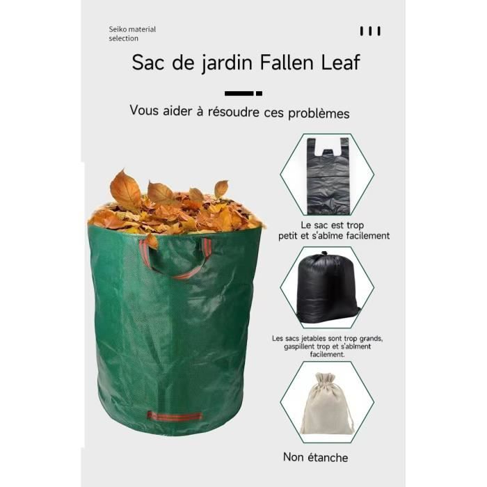 Sac Jardin Dechets Verts, Sac Jardinage Sac Vegetaux Jardin Avec Couvercle Poignées Sac Jardin