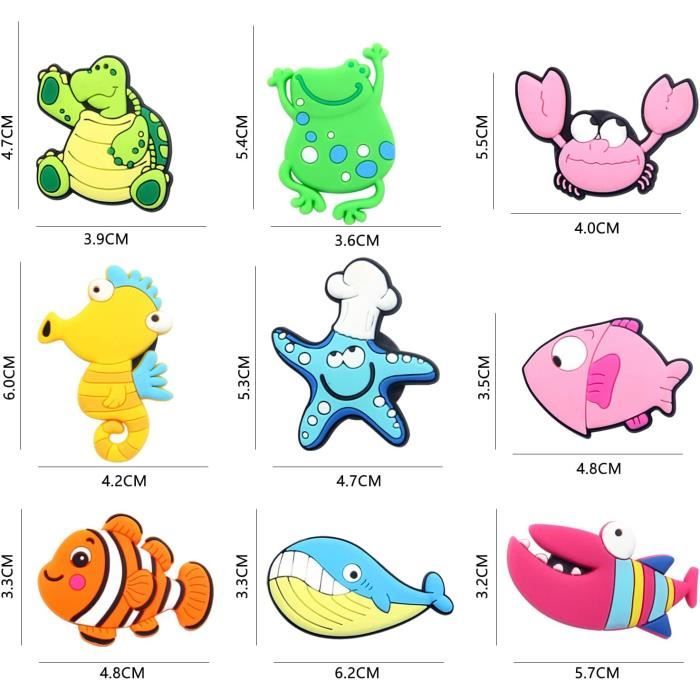 Lot de 10 aimants de réfrigérateur pour tout-petits de 1 à 3 ans - Amis animaux en caoutchouc magnétique - Aimants adaptés à l'apprentissage et au jeu pour enfants