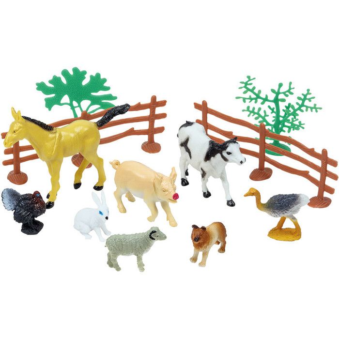 Farm Animals Figure Toys Set,AN8704 36PCS 1:87 Well Painted Model Cows figures HO Scale Model Train Scenery Layout Miniature Landscape