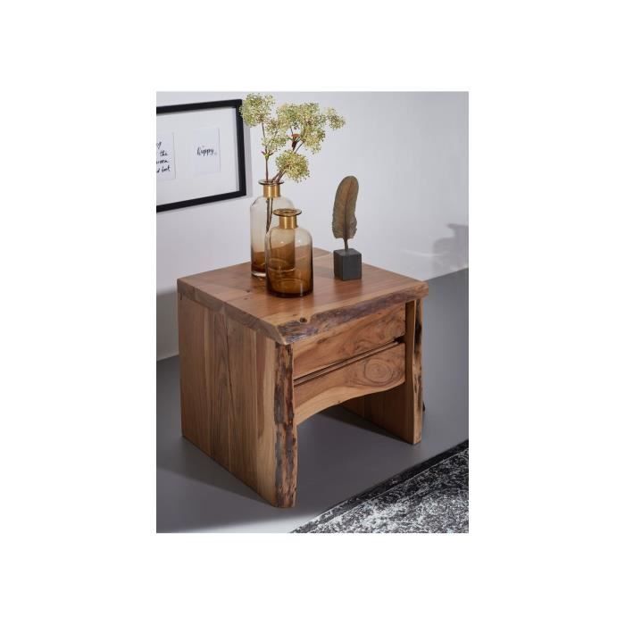 Table D'Appoint Bois Acacia Wenko Acina ø40x50cm - Style Scandinave - Intérieur/Extérieur