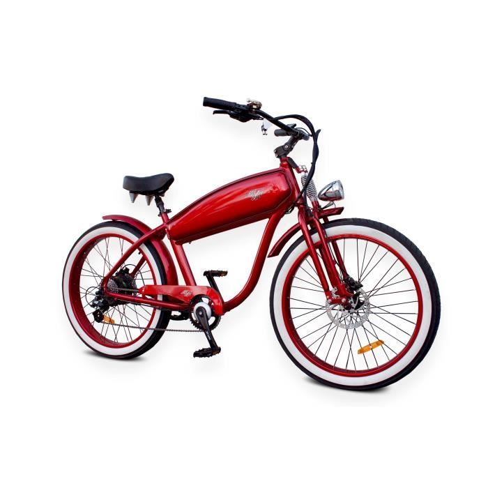 V lo lectrique Vintage Chopper Cruiser Bonneville 3.0 Rouge