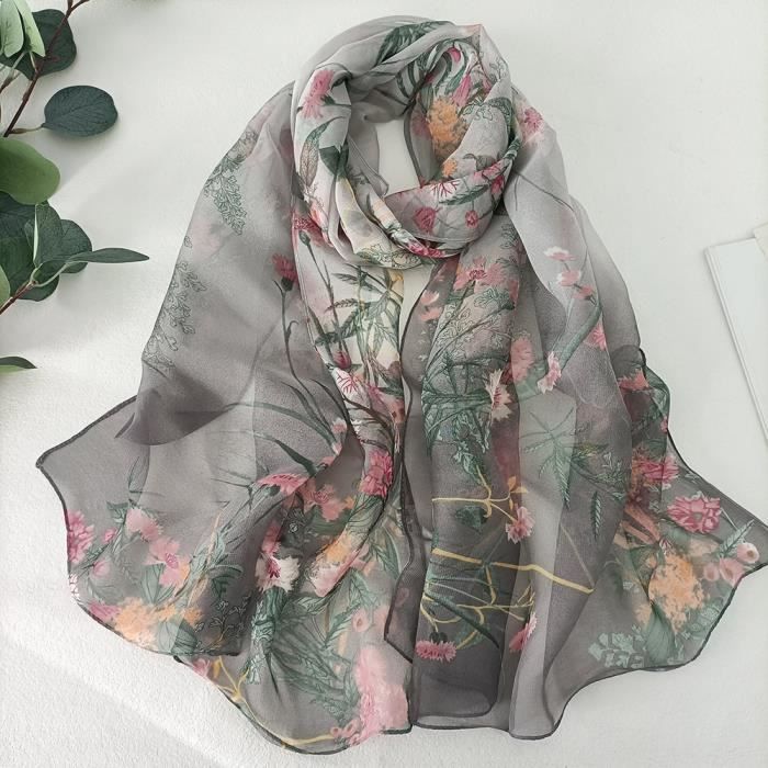 Foulard En Mousseline ZKGYUS Pour Femme - 50x160 Cm - Léger, Élégant, Protection Solaire - Multifonction