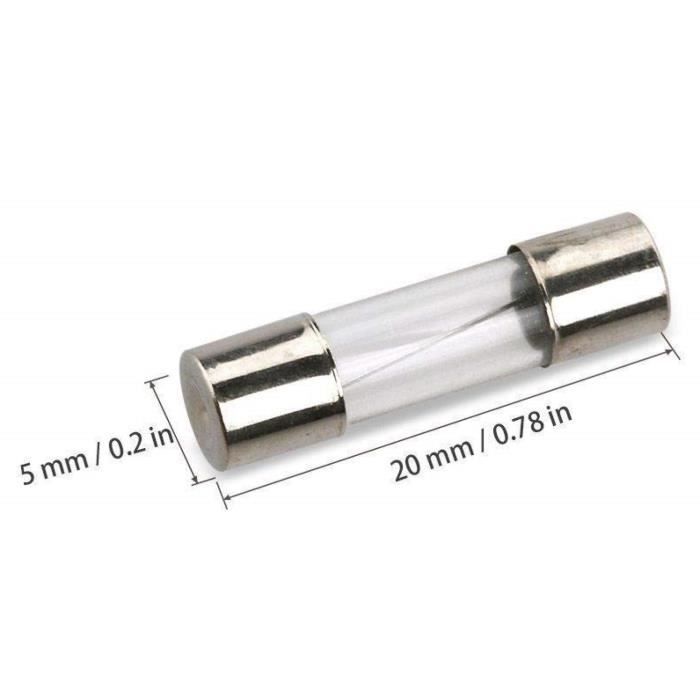 Fusible En Verre Rapide 6x30 Mm - 250V - Lot De 5 - Ampérage 2A - Pour électronique Et Appareils électriques