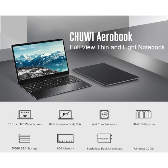  Aerobook 13.3 pouces 8 + 256Go SSD Ordinateur1