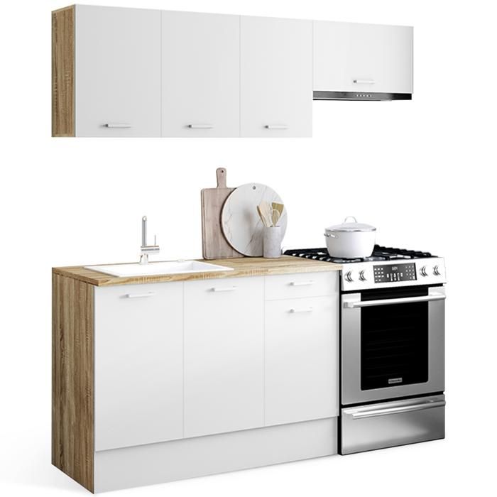 Meuble Bas Cuisine 180 Cm Avec Plan De Travail
