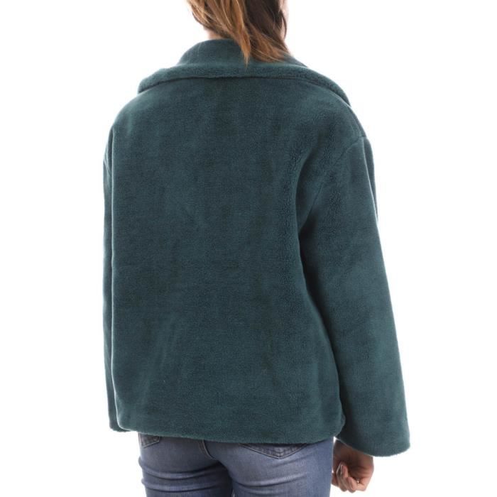 Blouson Femme Teddy Smith Debby Turquoise Manches longues Fermeture boutons 100 polyester Turquoise Cdiscount Pret a Porter