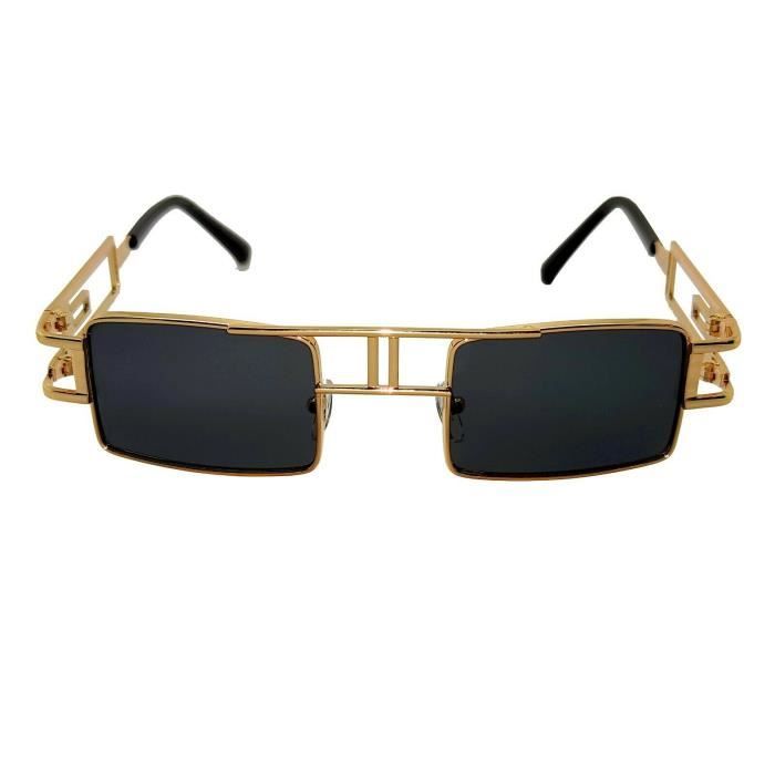 Lunettes Soleil Homme Rectangle Pilote Luxury Steampunk Dor Or Gold M tal