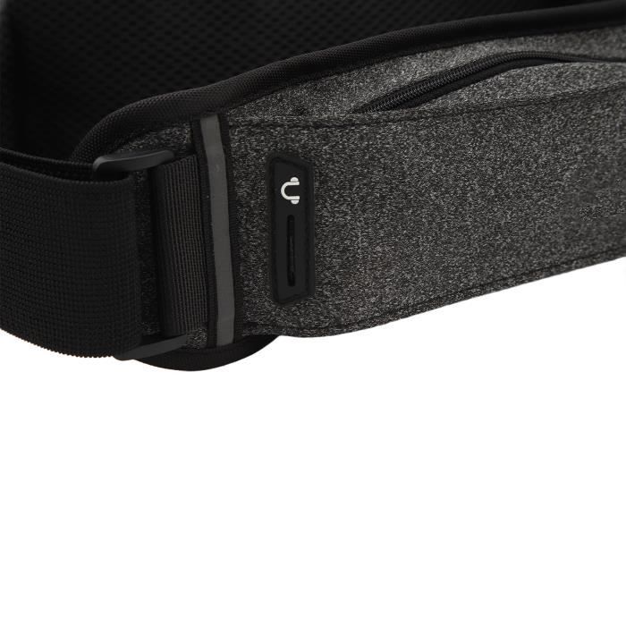 Fozme Ceinture De Course Réglable Avec 2 Grandes Poches – Résiste à L’eau, Super Légère, Parfaite Pour Le Sport, Noir, Taille L