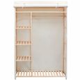 Armoire De Chambre Garde Robe En Tissu Et Bois De Pin 110 X 40 X 170 Cm Achat Vente Armoire De Chambre Armoire De Chambre Garde Robe Soldes Cdiscount