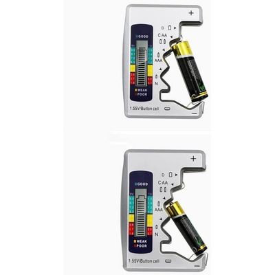 Lot De 2 Testeurs De Batterie Numérique Contrôleur De Tension Et Controleur De Niveau De Puissance Combo Pour Aa Aaa C D 9v 15v Pile Bouton 92314186