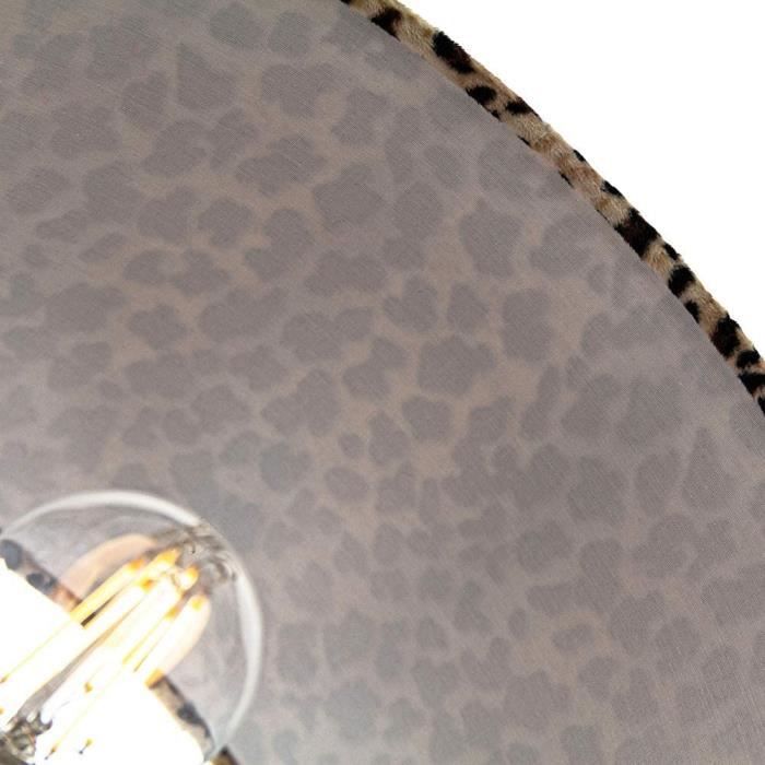 FANSU Abat-Jour En Tissu Léopard Ou Zèbre - Tambour Classique 30x30x20cm Pour Lampe De Table
