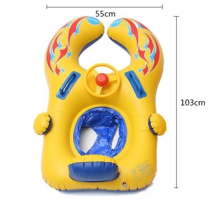 Bouee Bebe avec Pare Soleil Anti uv XJYDNCG Poignées Antidérapantes,pour 6-4 ans (6-18kg) - Bleu - Sport