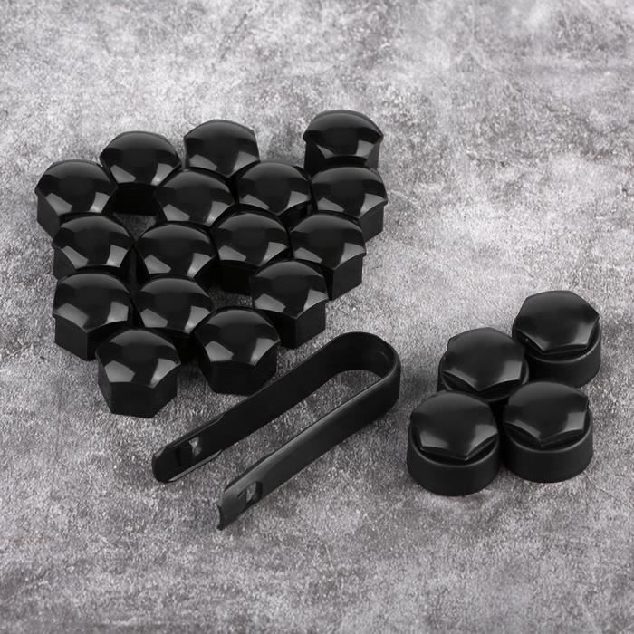 Cache-écrous 17mm - Lot De 20 Capuchons Plastique Pour Jantes Voiture - Compatible VW, Alfa Romeo, Etc. - Avec Outil De Retrait
