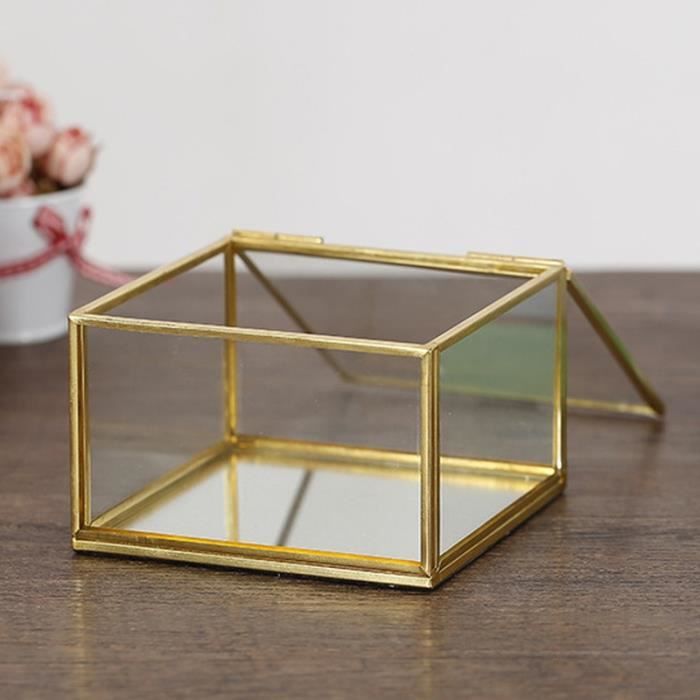 Vitrine Hexagonale Ancienne – Porte En Laiton, Boîte En Verre à Bijoux, Occasion