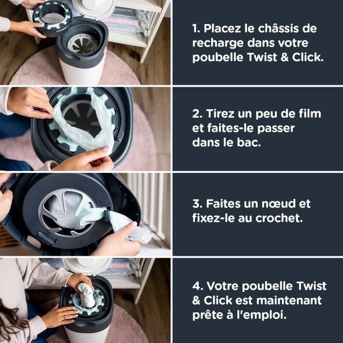 Tommee Tippee Recharges de Poubelle à Couches pour Twist & Click et Sangenic  TEC, Lot de 6 - Cdiscount Puériculture & Eveil bébé