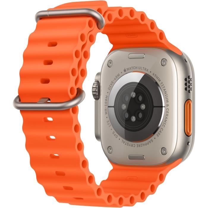 Apple Watch Ultra 2 GPS + Cellular- 49mm - Boîtier Titanium - Bracelet  Orange Ocean Band - Cdiscount Téléphonie