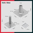 Support de poteau 80 x 80 mm - Hauteur réglable de 90 à 150 mm - Galvanisé à visser - KOTARBAU®-3