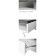 STORM Table basse style contemporain laquée blanc + plateau mélaminé imitation béton - L 120 cm-3