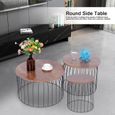 3 pièces ensemble de table d'appoint table basse gigogne maison salon canapé table ronde meubles-LEC-3