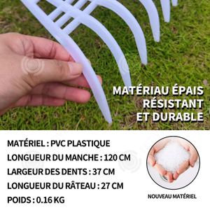 Râteau à Feuilles Télescopique BORDSTRACT - 15 Dents, Longueur Réglable 74-165 Cm | Jardin, Pelouse, Nettoyage