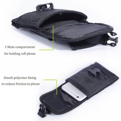 Pochette Tactique pour Téléphone,Molle Smartphone Holster Ceinture,Sac Banane avec Emplacement pour Carte pour Smartphone 4 a 7, Le Noir