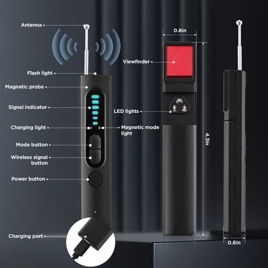 Détecteur RF à Double Antennes, Détecteur De Caméra Cachée, Scanner Cam