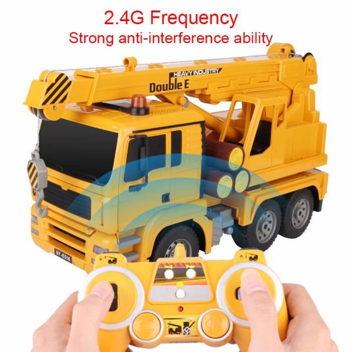 JAUNE - Camion grue télécommandé 1:24 pour enfants, jouet RC