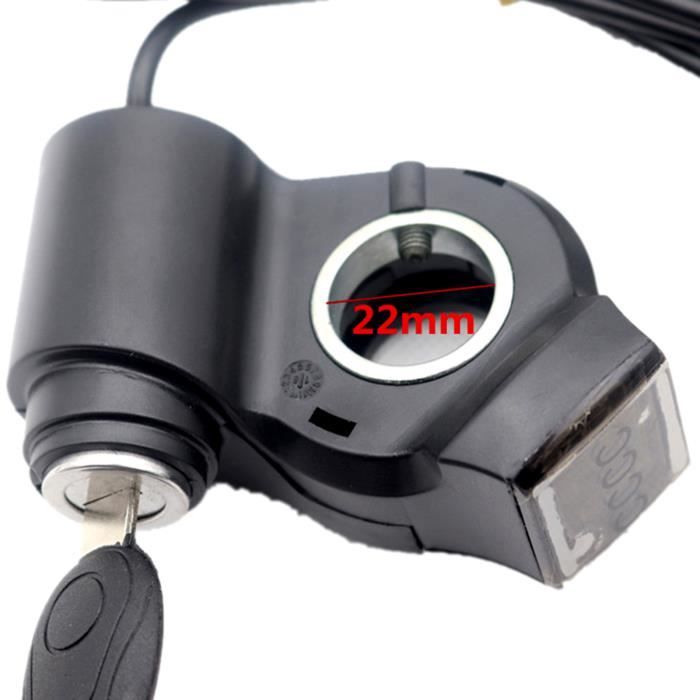 Accélérateur Thumb Throttle Hominas Pour Vélo électrique - Avec Voltmètre Numérique 12-99V Et Contacteur à Clé