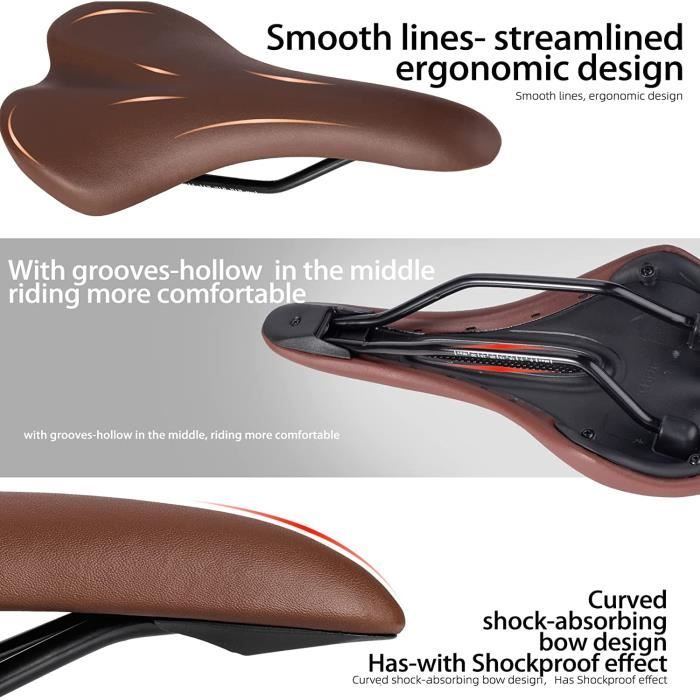 Selle V lo de Route Selle VTT Confortable Vintage en Cuir