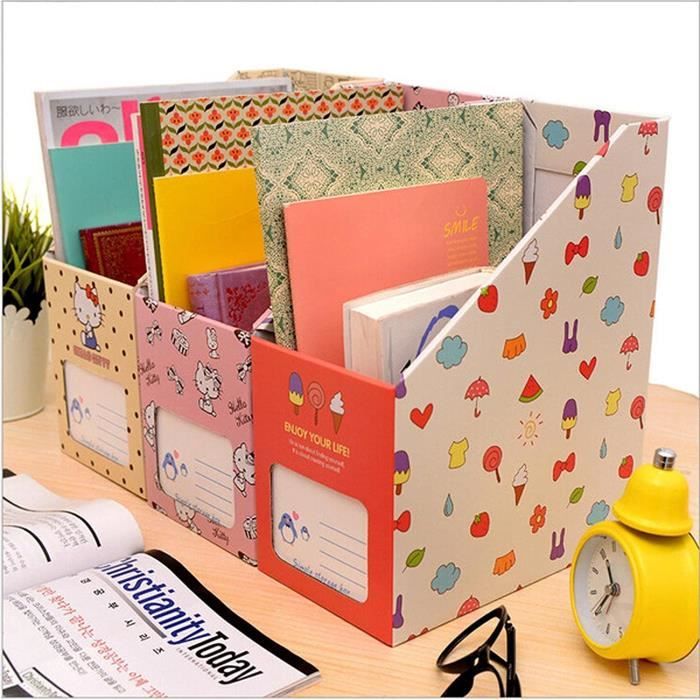 Lot De 10 Porte-revues / Boîtes De Rangement En Carton Kraft - Pour Bureau, école, Maison - Assemblage Facile Sans Ruban