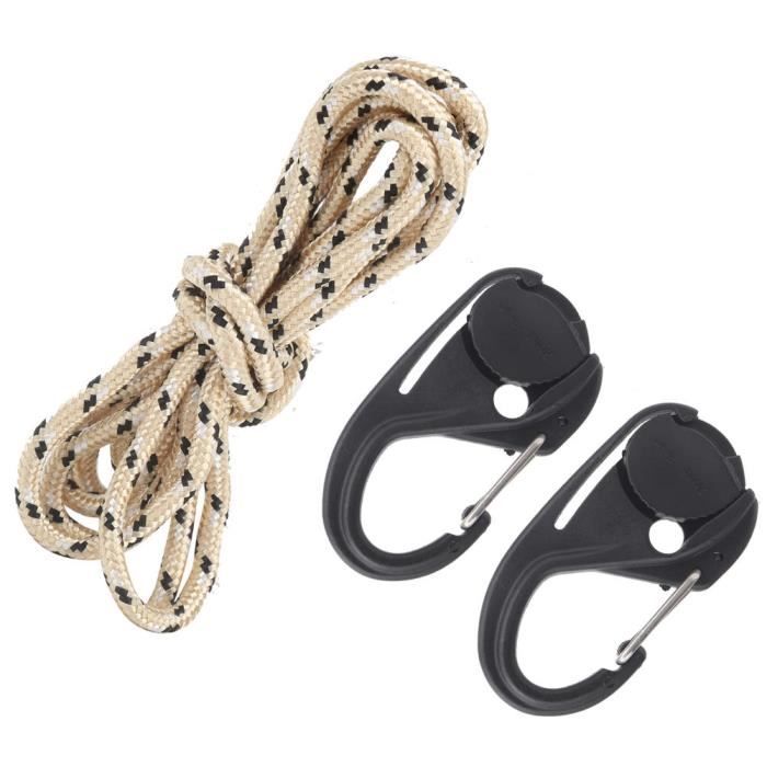 Tendeur de corde en Nylon réfléchissant, 4mm 4m, tendeur de poulie avec  mousqueton, tente, corde à vent, boucle fixe réglable pour la randonnée -  AliExpress