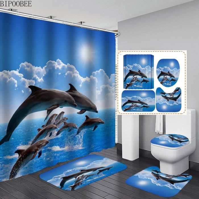 Rideau Douche 240x200 Requin, 3D Océan Bleu Rideau de Douche Anti  Moisissure Rideaux de Douche, Rideau Salle de Bain Imperméable Shower  Curtain, avec