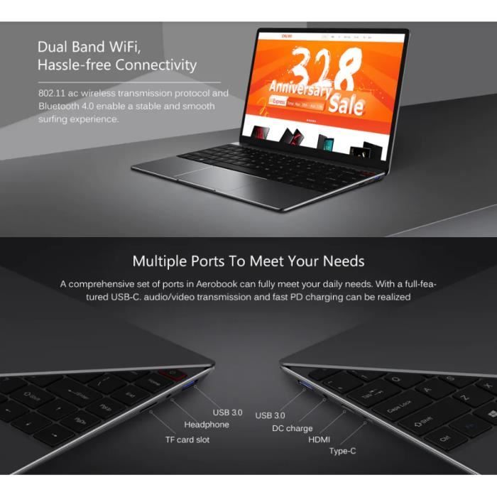  Aerobook 13.3 pouces 8 + 256Go SSD Ordinateur3
