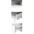 STORM Table basse style contemporain laquée blanc + plateau mélaminé imitation béton - L 120 cm-4