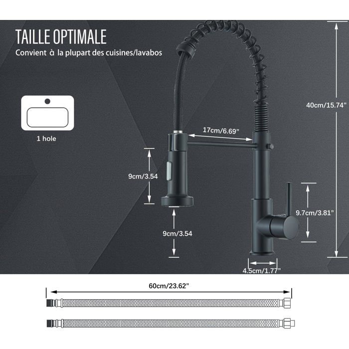 Robinet Cuisine Touch Sensor, Mitigeur Cuisine Avec Douchette Pivotant