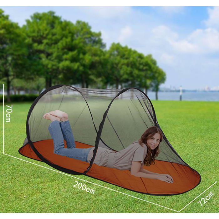 Moustiquaire Pop-up 200 X 100 Cm – Pliable, Ultralégère 500 G, Fond Fermé – Pour Camping, Maison Et Voyage