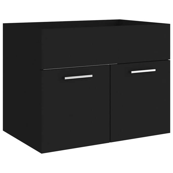 Tidyard Armoire De Lavabo Salle De Bain - Meuble Vasque Aggloméré Noir 100x38,5x45 Cm