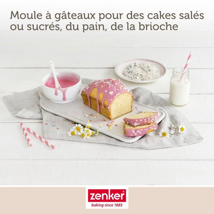 Zenker Moule à charnière avec fond plat et tube 26 cm PURE, moule à 2 fonds, set de moules à gâteau, avec revêtement antiadhésif, démoulage facile pour gâteaux juteux (couleur