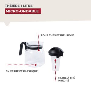 London Pottery Théière Avec Filtre 2 Tasses Noir - Véritable Théière Anglaise Élégante