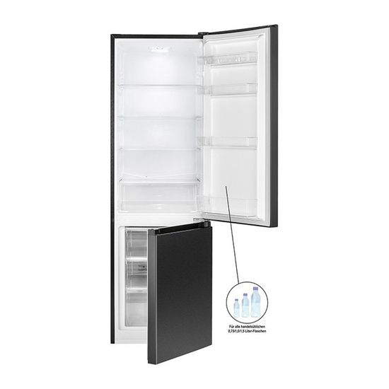 Réfrigérateur-Congélateur Bomann 269L Noir - Classe A - Dégivrage Auto - Charnières Interchangeables
