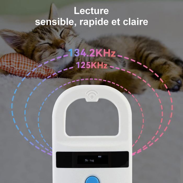 Lecteur De Puces Pour Animaux Scanner Universel FDX-B 300mAh - Noir - Identification Rapide Et Précise