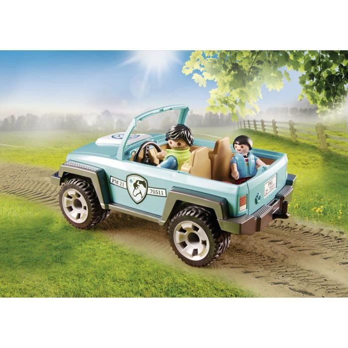 PLAYMOBIL - 70511 - Voiture et van pour poney - Country