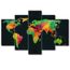 5 Morceaux Décoratifs Mur Dart Carte Du Monde Toile
