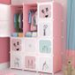 Armoire Chambre Meuble Rangement Enfant 12 Porte 2 Penderie Armoire Plastique Cartoon 111x47x147cm Rose Achat Vente Armoire De Chambre Armoire Chambre Meuble Cdiscount