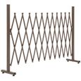 Barrière extensible rétractable barrière de sécurité 300L x 31l x 103H cm alu métal marron-0