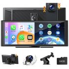 TOGUARD 10,26" Autoradio Carplay Sans Fil 4K+1080P Voiture Dashcam Android Auto Apple Carplay Écran Tactile Lien Miroir