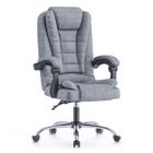 Chaise de bureau BIGZZIA, Fauteuil avec Large Assise rembourrée, Siège Ergonomique en tissu lin, Hauteur Réglable 10 cm, Gris