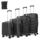 KITYTETY Set de 4 Valises Rigides Légeres - Avec Serrure à Combinaison - 4 Roues Pivotantes à 360° - ABS - Noir (XL, L, M, S)