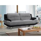 VENTE-UNIQUE Canapé 3 places en microfibre MUSKO - Bicolore gris et noir - Contemporain - Design - Fixe